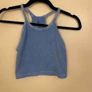 (BLUE) Free People Happiness Runs Crop Tank